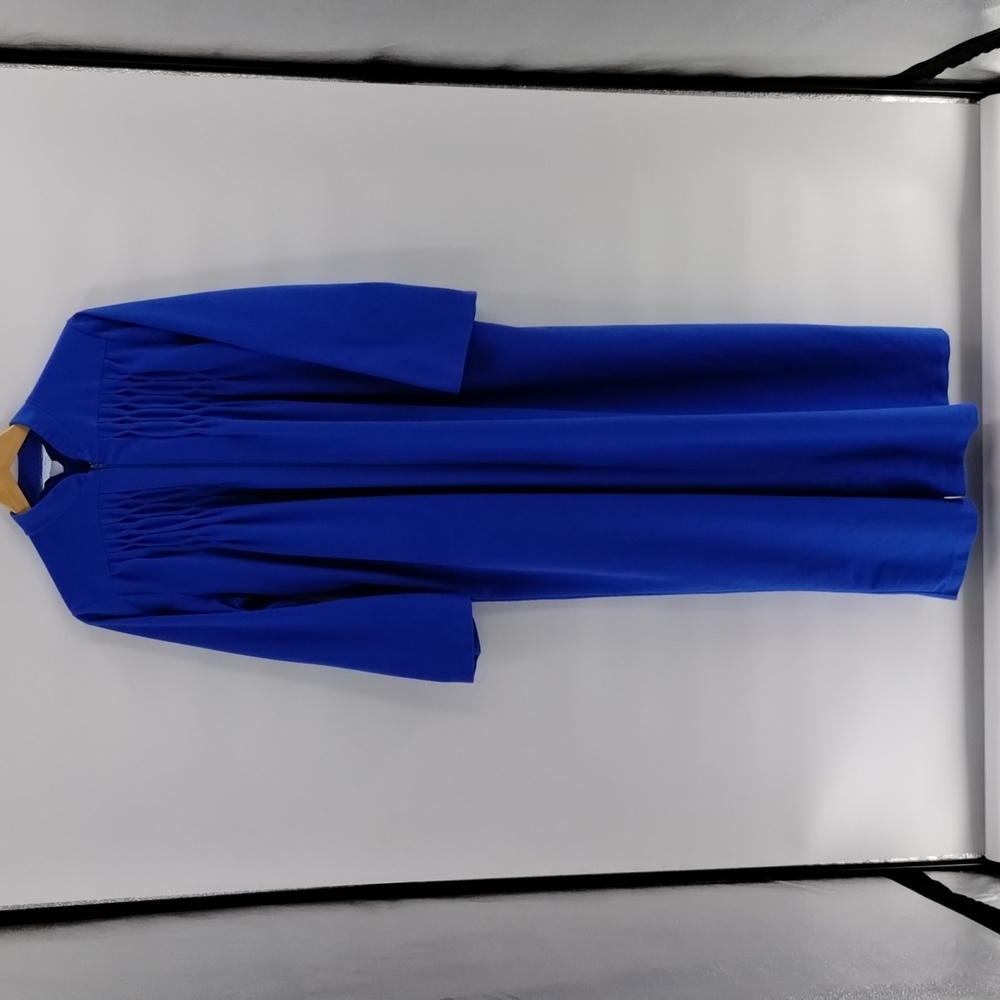 At Home Wear royal blue velour zip up housecoat 2X vintage